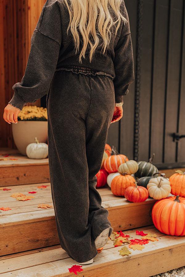 Cozy Daydream High Waist Vintage Wash Pants in Vintage Black Product Image