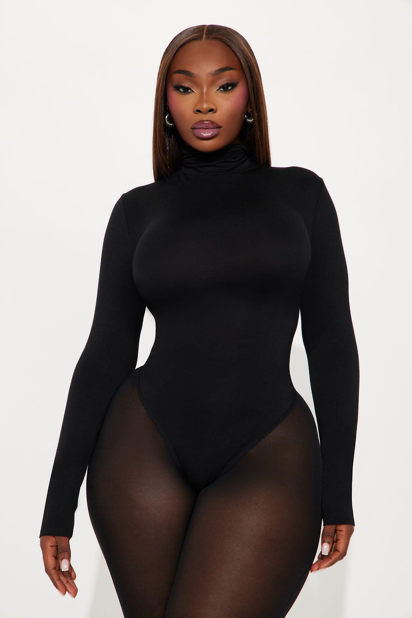 Modal Open Back Bodysuit - Black Female Product Image