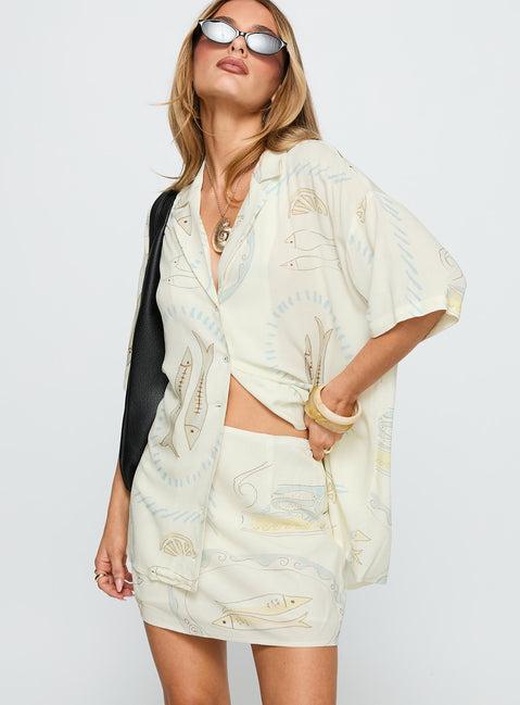 Caraliia Mini Skirt Cream Product Image