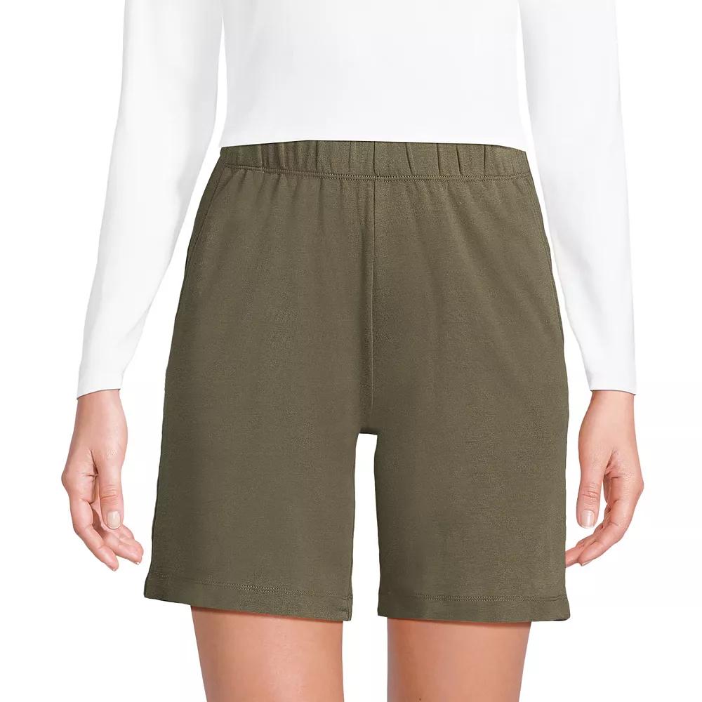 Petite Lands' End Sport Knit Pull-On Shorts, Women's, Size: Large Petite, Lily  Green Product Image