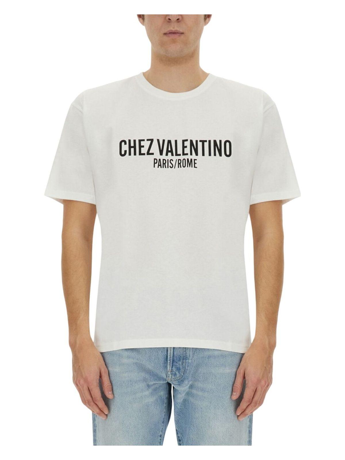 VALENTINO Cotton Crew Neck T-shirt With Graphic Print In White Product Image