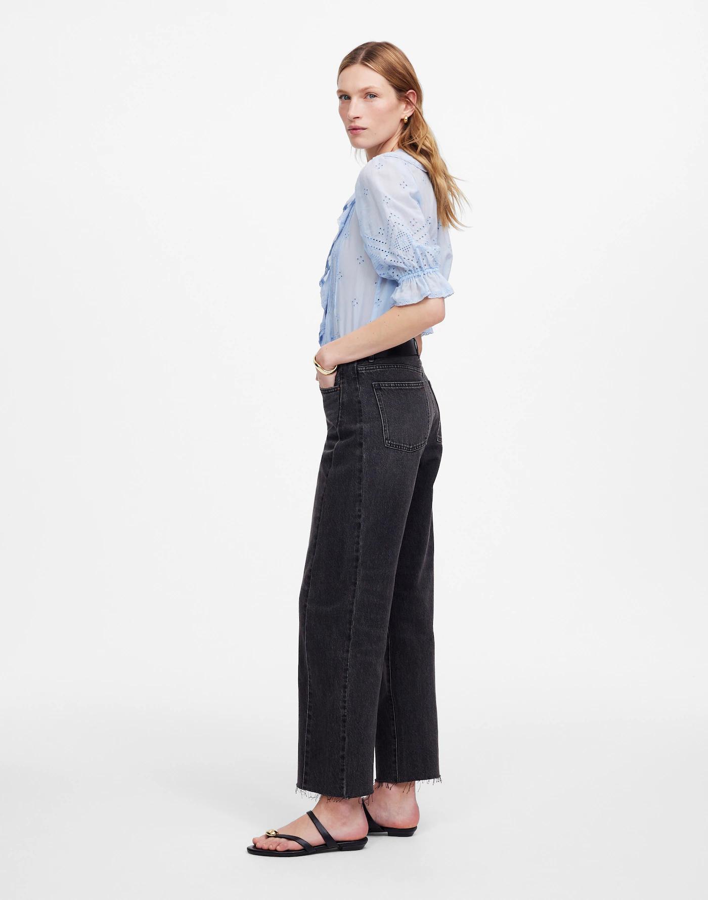 Tall Pieced Barrel-Leg Jeans Product Image