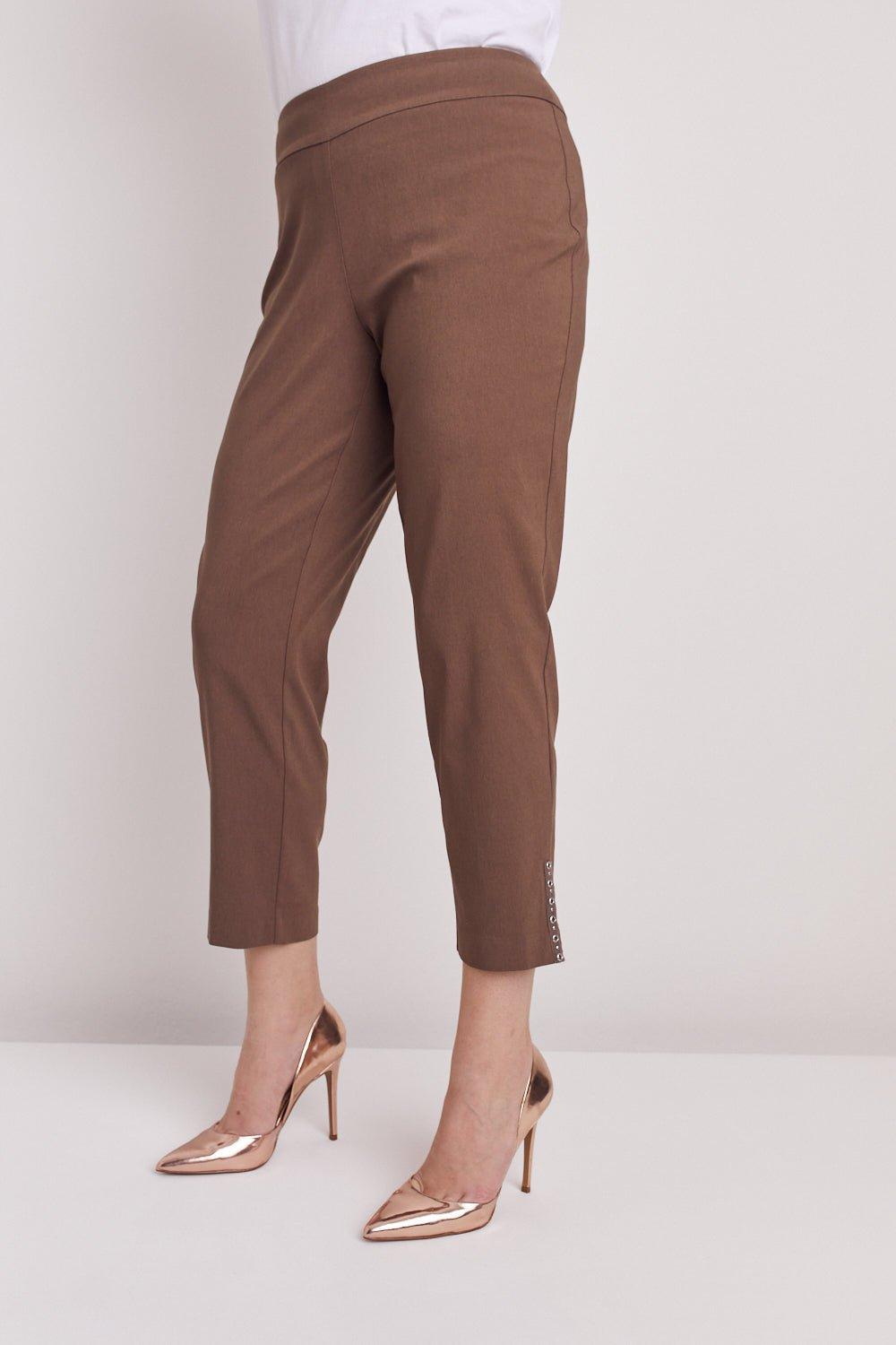 Roz & Ali™ Tummy Control Millennium Ankle Pant With Grommet Rivet Tape Trim - Plus Product Image