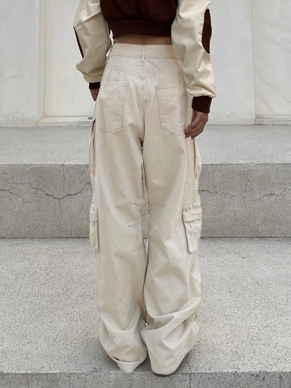 Multi Pockets Vintage Baggy Cargo Jeans Product Image