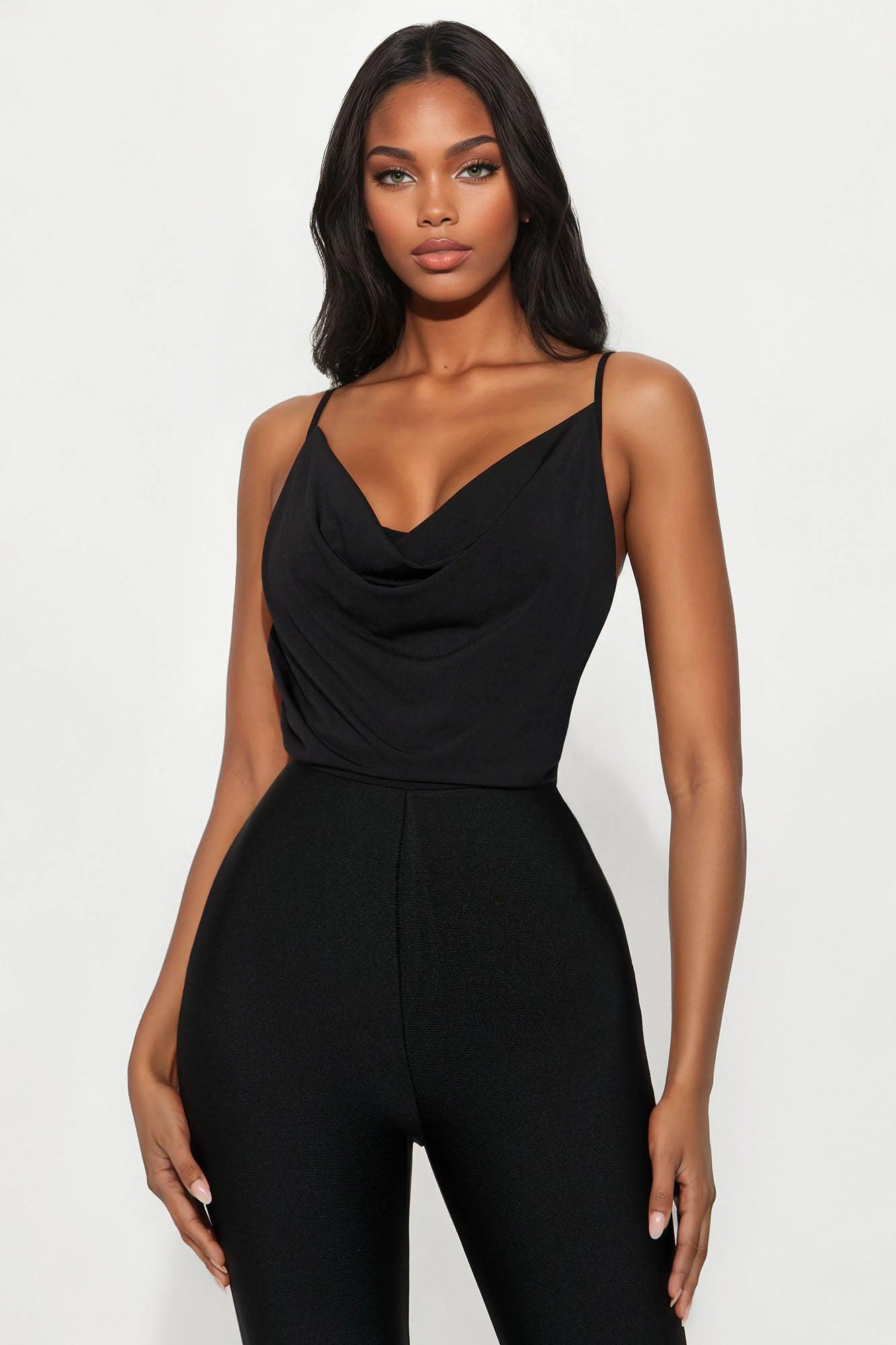 Come A Bit Closer Bandage Jumpsuit - Black Product Image