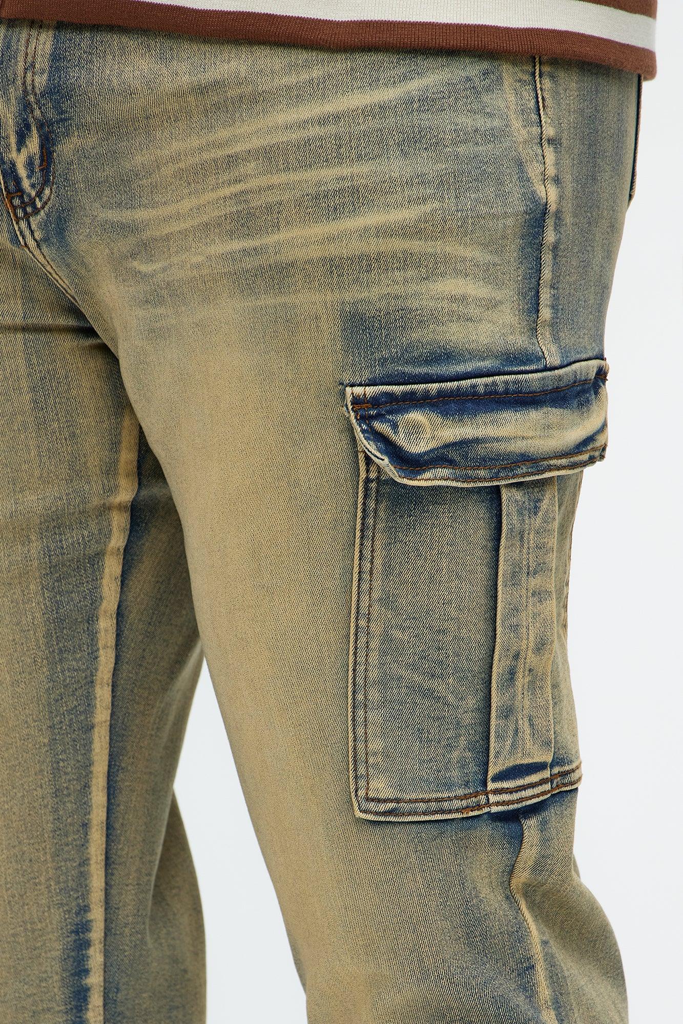 Back On The Cargo Skinny Jeans - Vintage Blue Wash Product Image