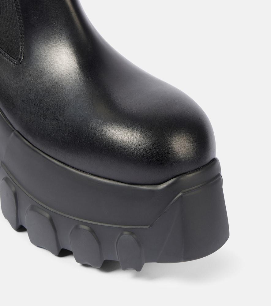 RICK OWENS Beatle Mega Tractor Leather Chelsea Boots In Black Product Image