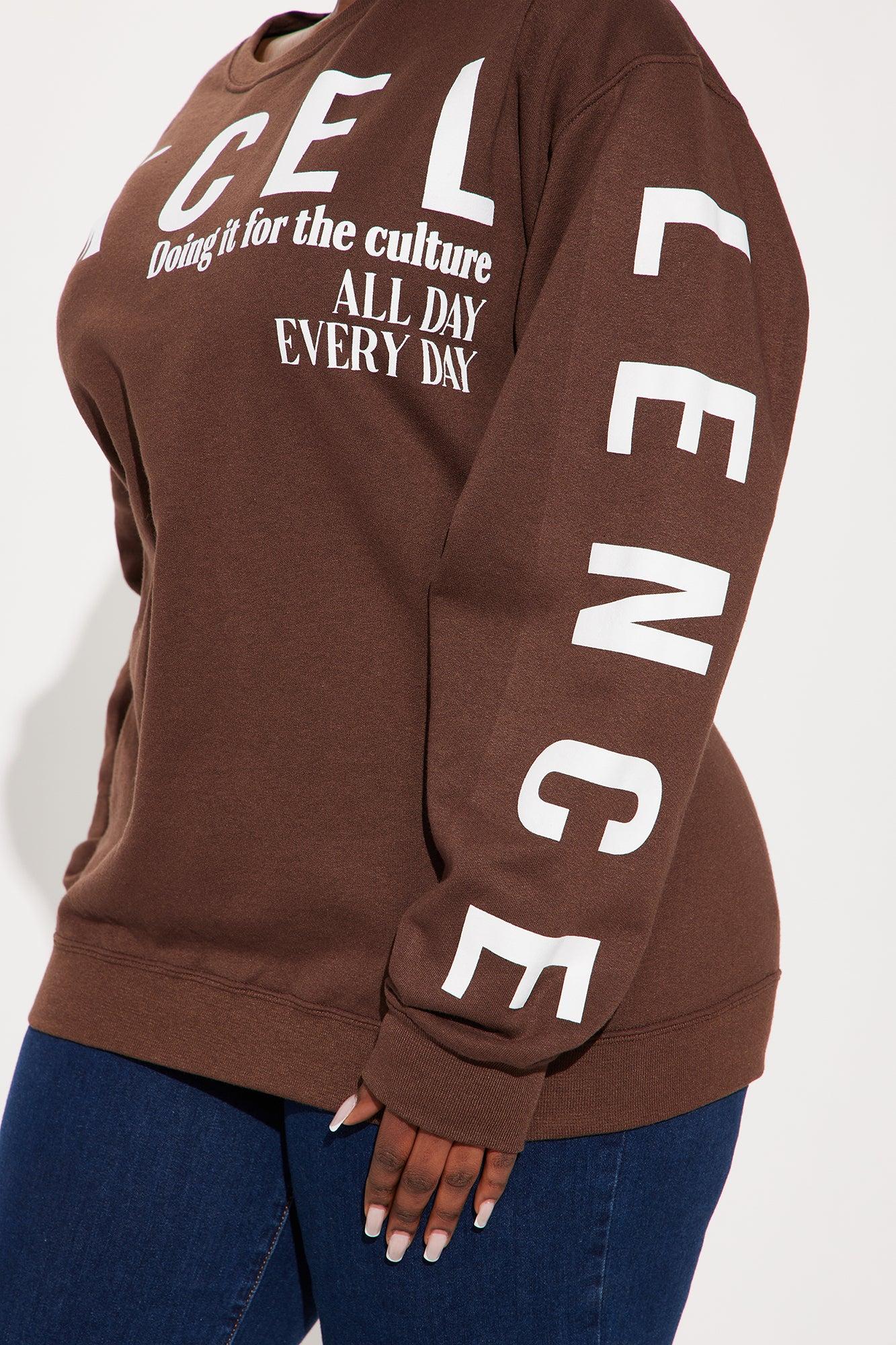 Black Excellence Crew Neck Sweatshirt - Brown Product Image