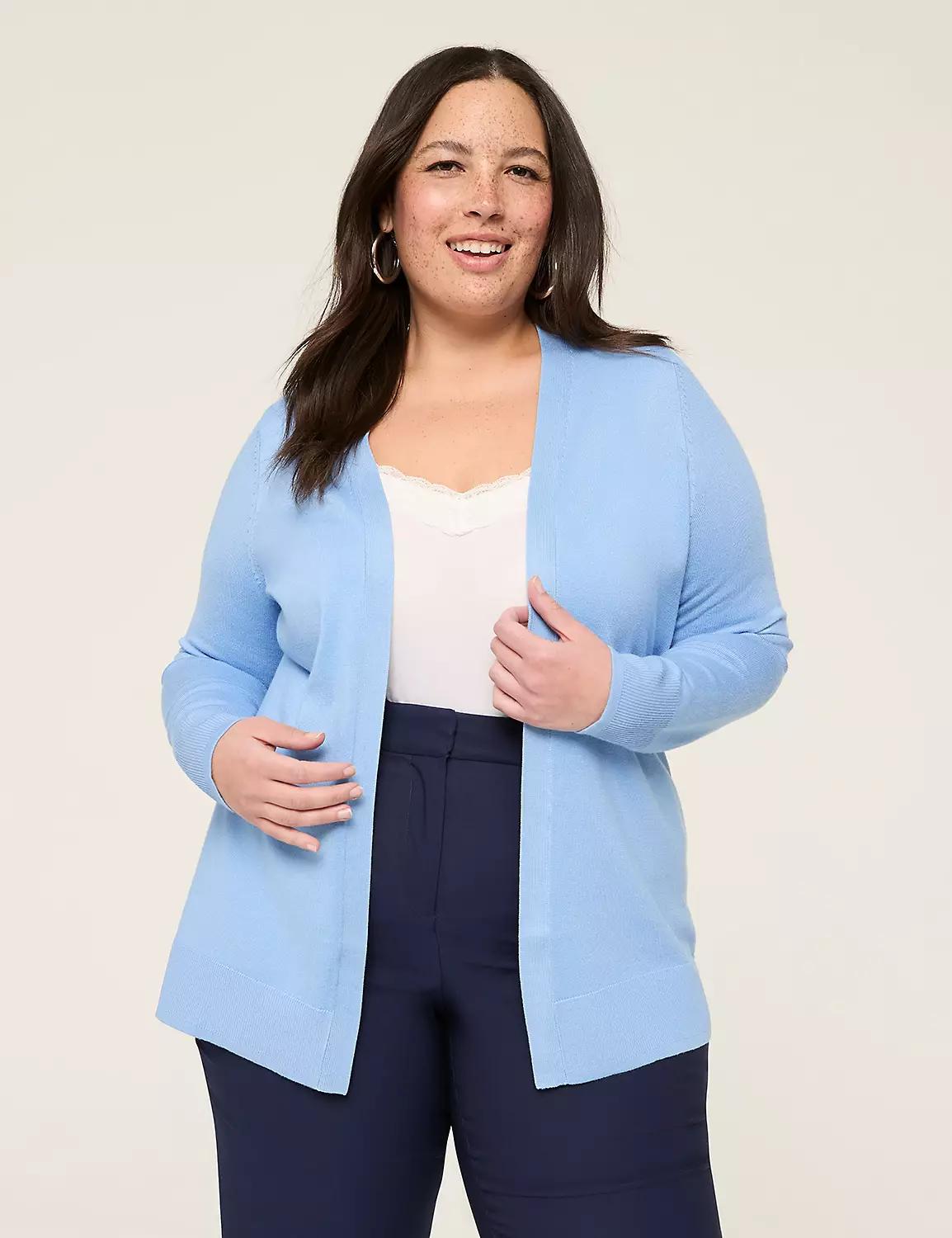 Modern Long-Sleeve Open-Front Cardigan Product Image