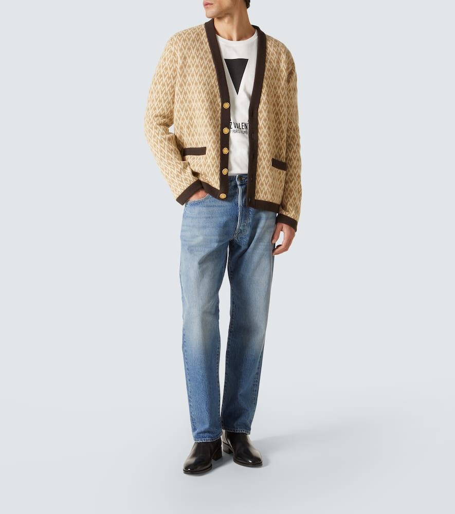 VALENTINO Mens Avorio Logo-print Crew-neck Cotton-jersey T-shirt Product Image