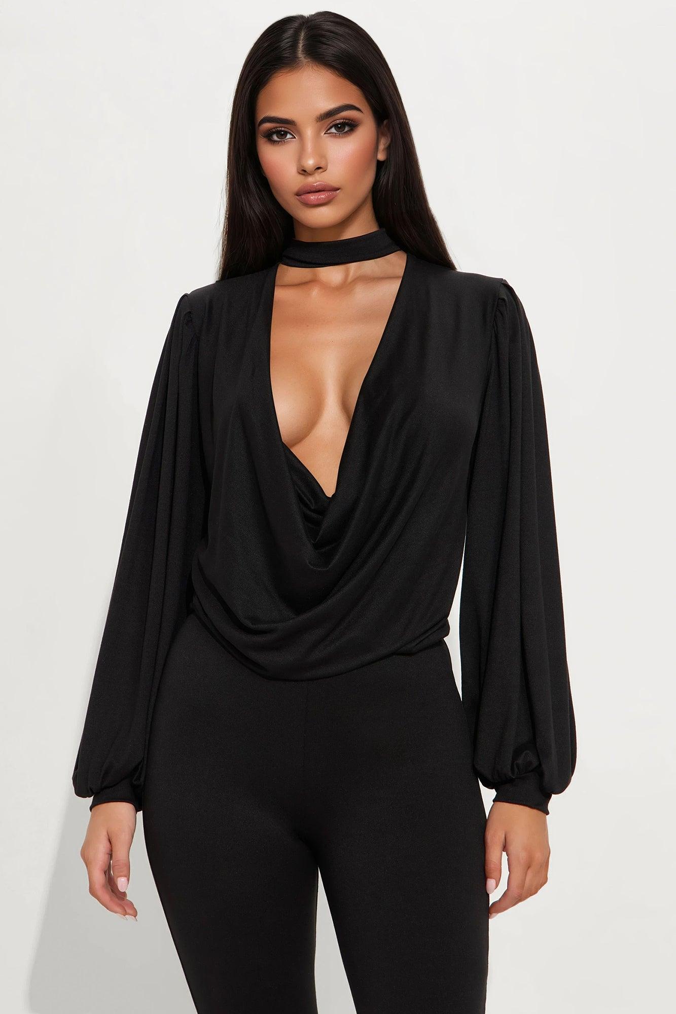 Seraphina Long Sleeve Jumpsuit - Black Female Product Image
