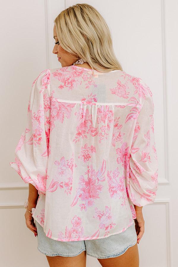 Garden Serenade Floral Top in Pink Product Image