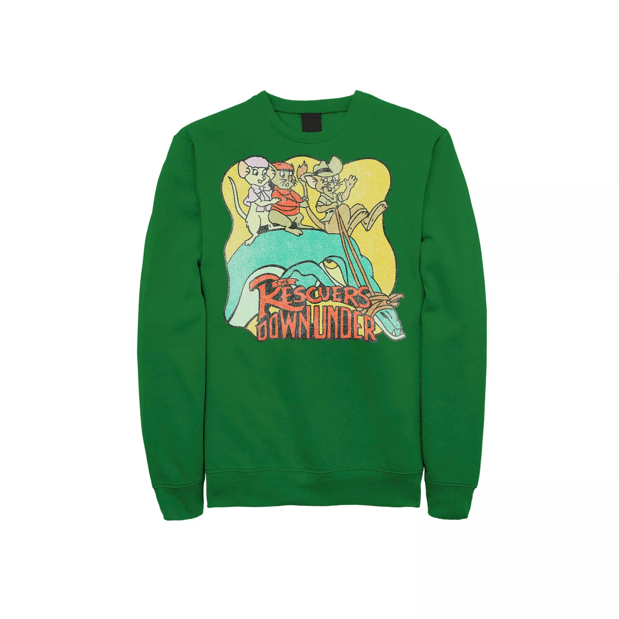 Disney's The Rescuers Down Under Men's Vintage Poster Sweatshirt, Size: XL, Kelly Product Image