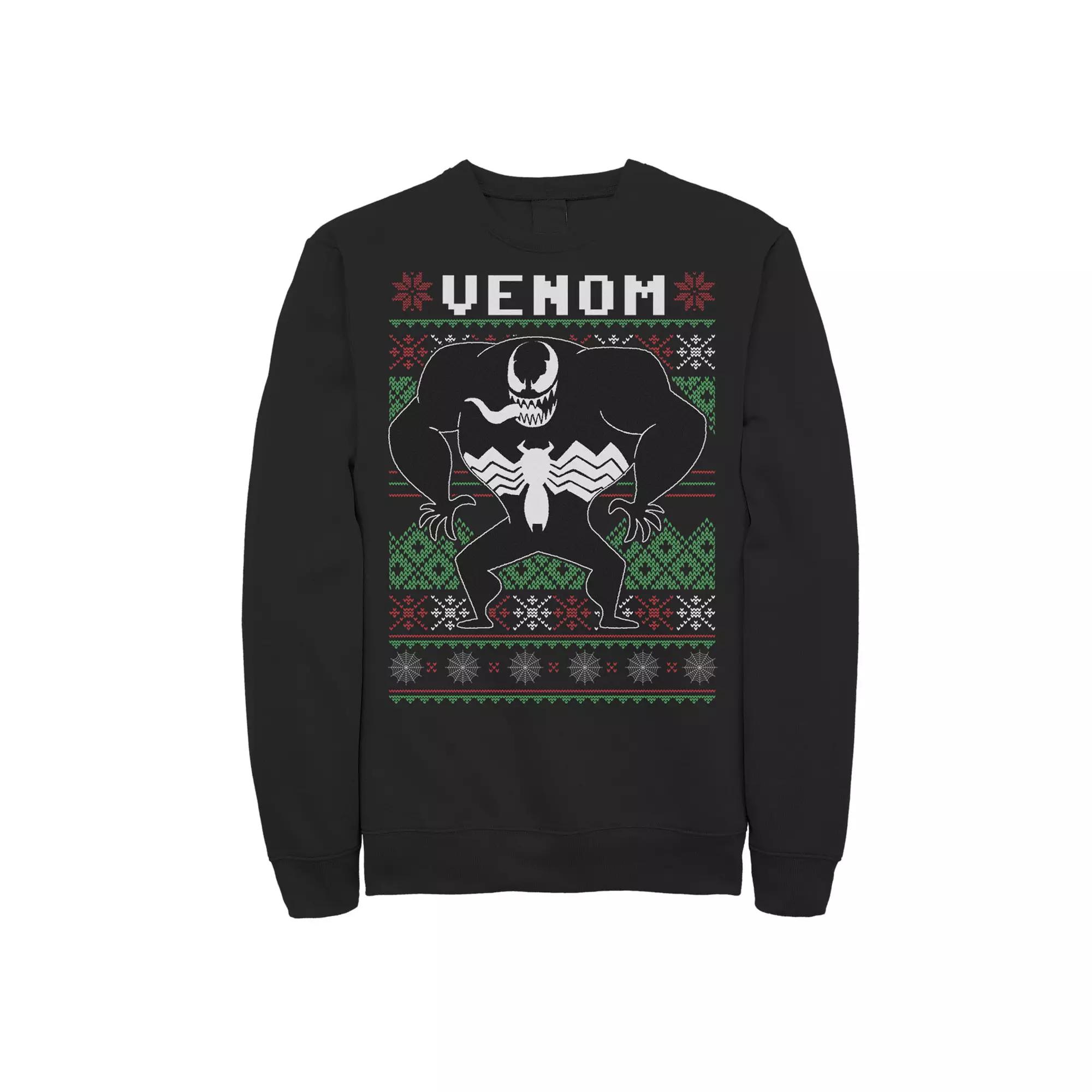 Men's Marvel Spider-Man Venom Christmas Knit Fleece,  Product Image