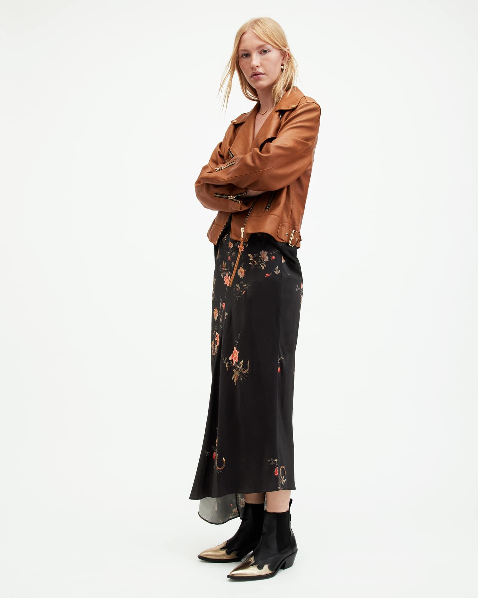 Luisa Tanana Floral Print Midi Skirt Product Image