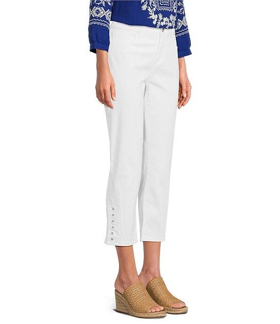 Code Bleu Chelsea High Rise Straight Leg Micro Snap Hem Jeans Product Image