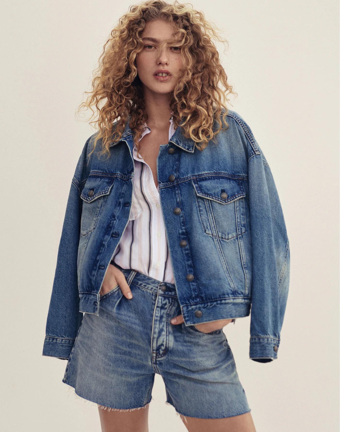 Relaxed Crop Jean Trucker Jacket in Billings Wash Product Image
