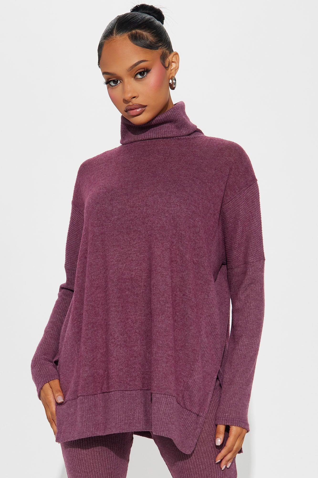 Comfort Era Cozy Pant Set - Plum Product Image