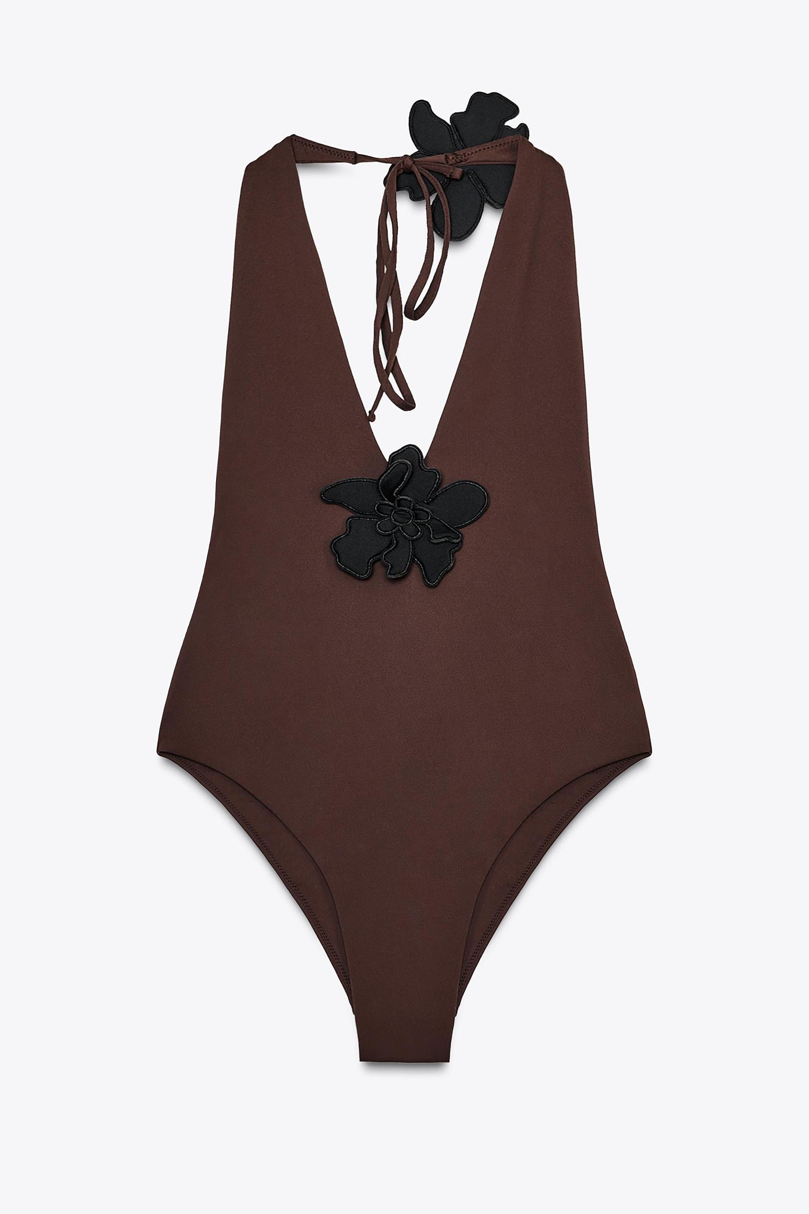 FLORAL HALTER SWIMSUIT Product Image