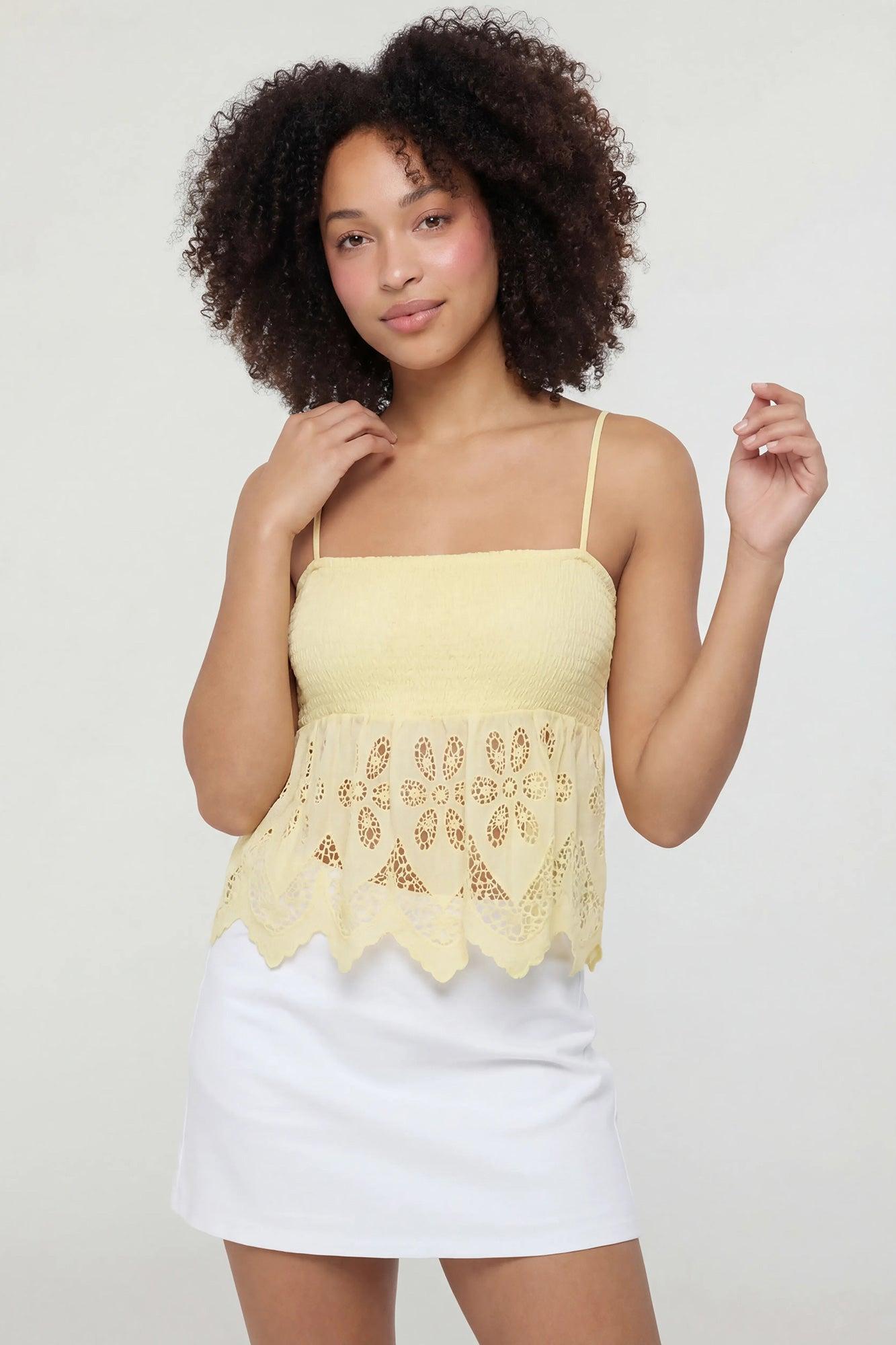 Eyelet Babydoll Tank Female Product Image