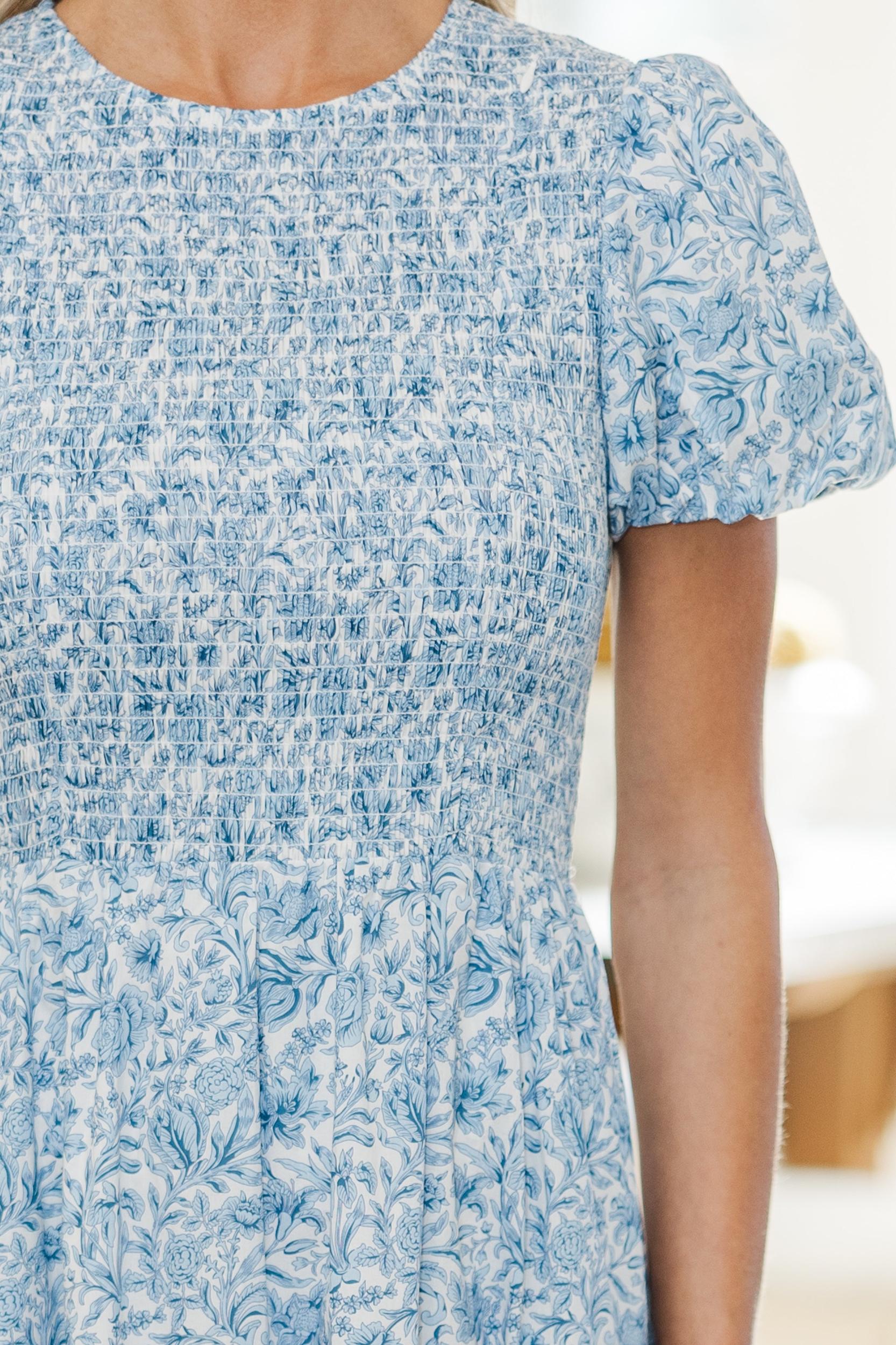 NURSING COLLECTION: Make The Right Choice Blue Floral Maxi Dress Female Product Image