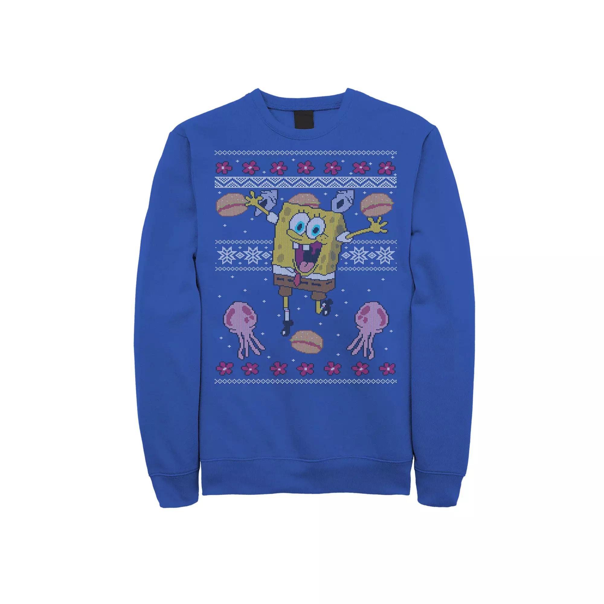 Men's Nickelodeon SpongeBob SquarePants Jellyfish Ugly Christmas Fleece,  Product Image