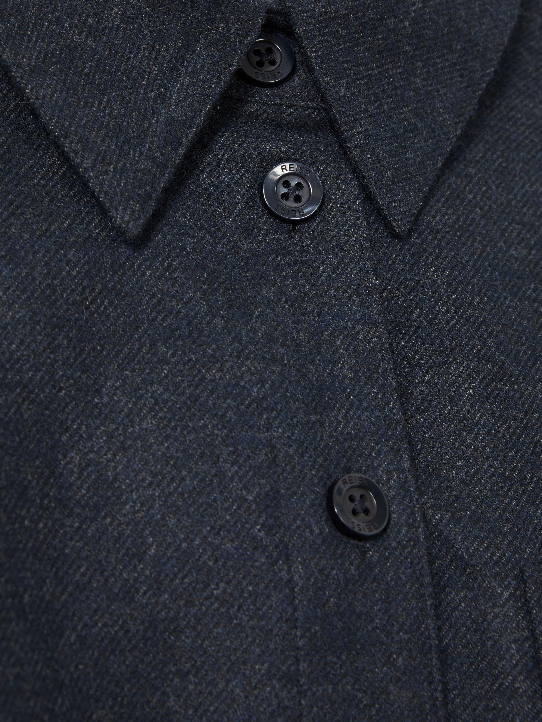 Cropped Flannel Shirt in Navy Product Image