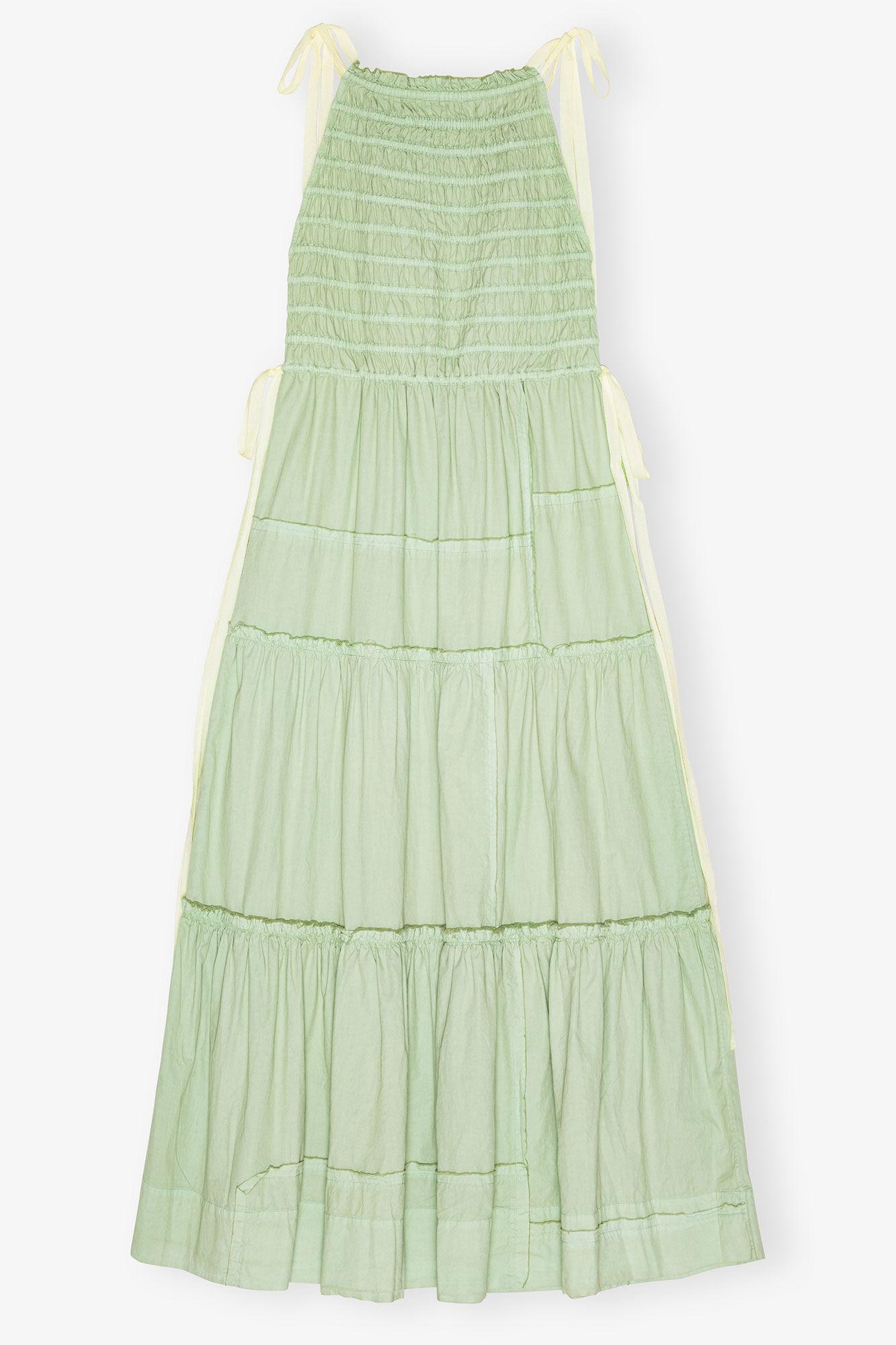 Light Green Smocked Tiered Dress Product Image