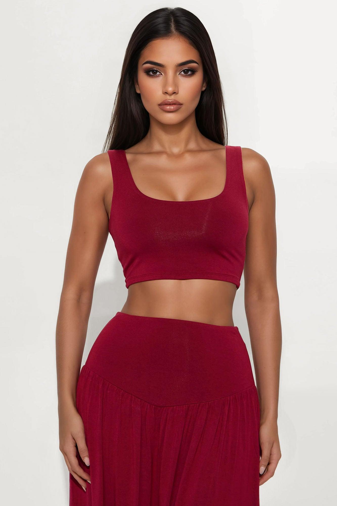 Ashton Maxi Skirt Set - Burgundy Product Image
