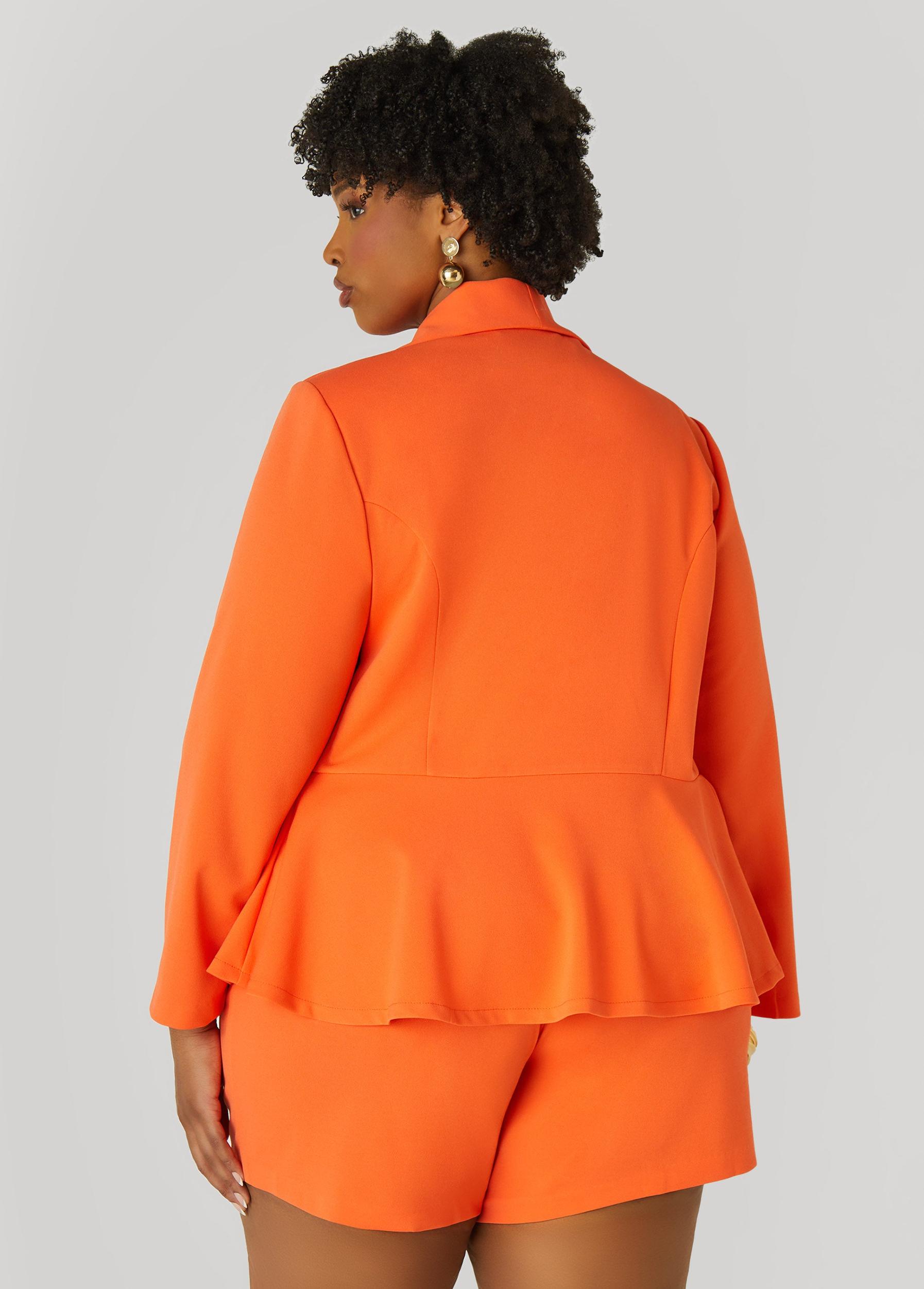 Pleated Peplum Crepe Blazer Product Image