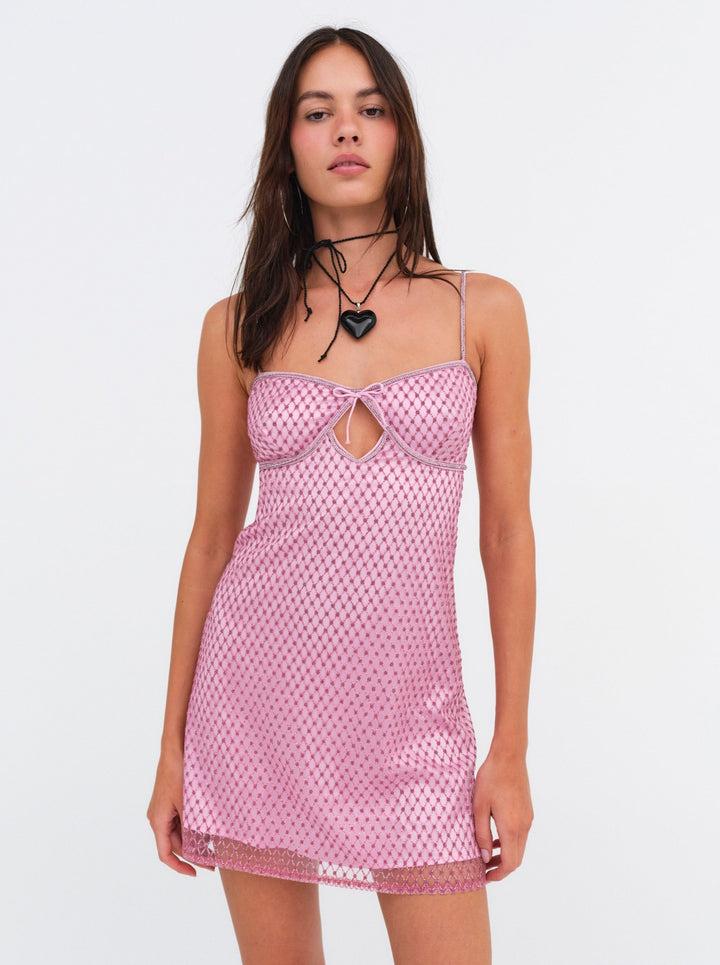 Glitter Slip Dress — Pink Product Image