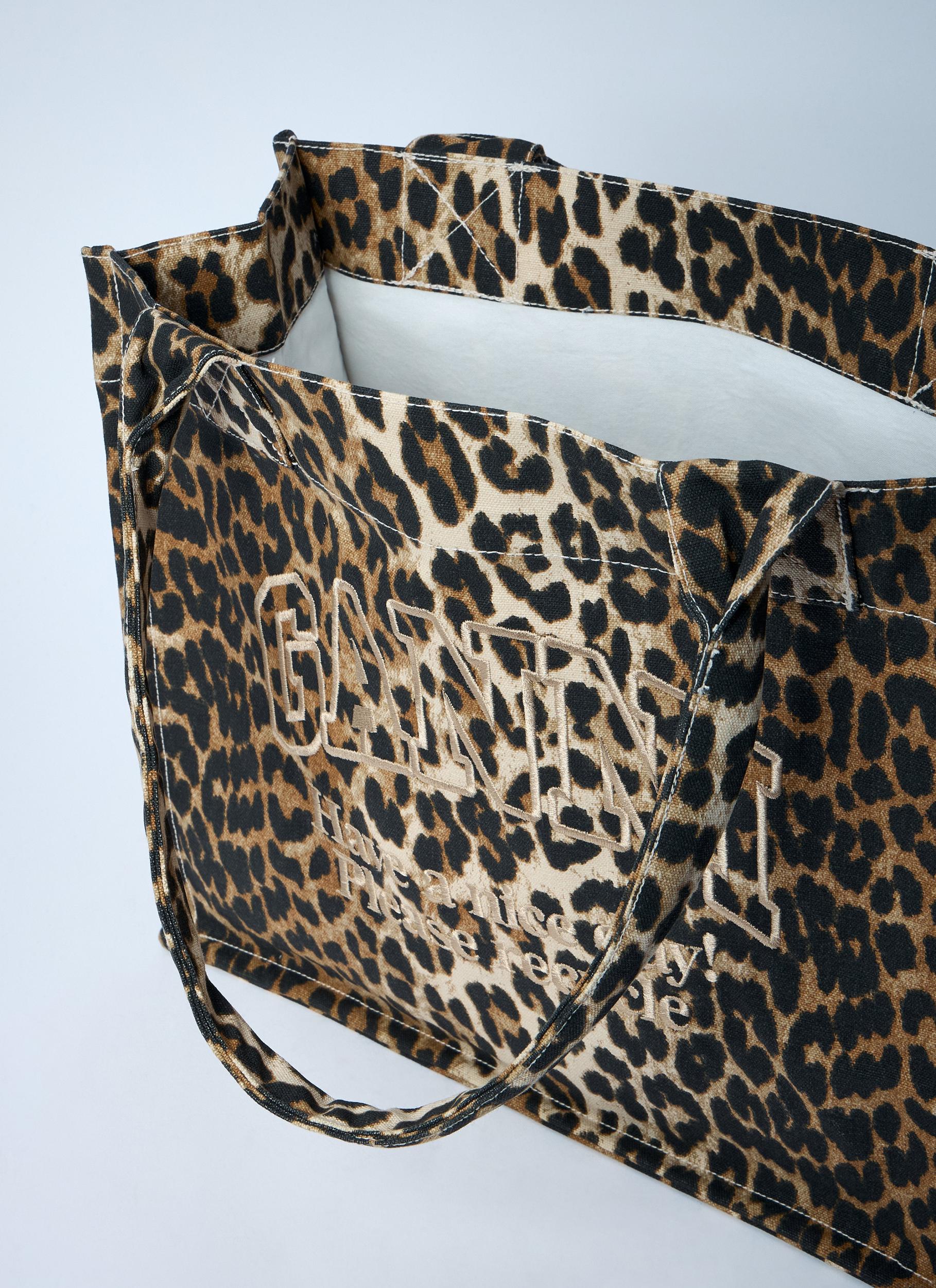 large leopard-print canvas tote bag Product Image