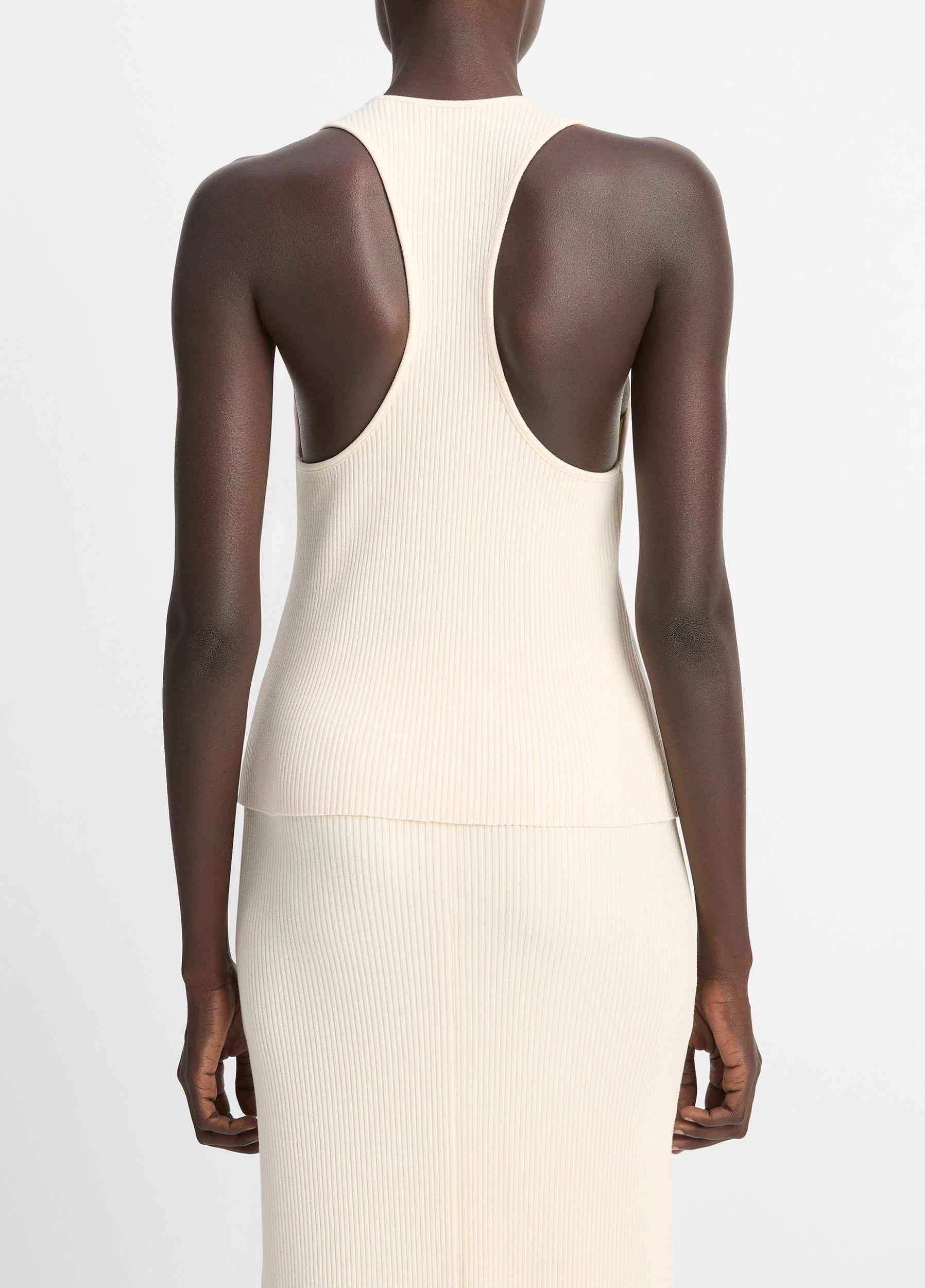 Ribbed Cotton-Blend Racerback Tank Product Image