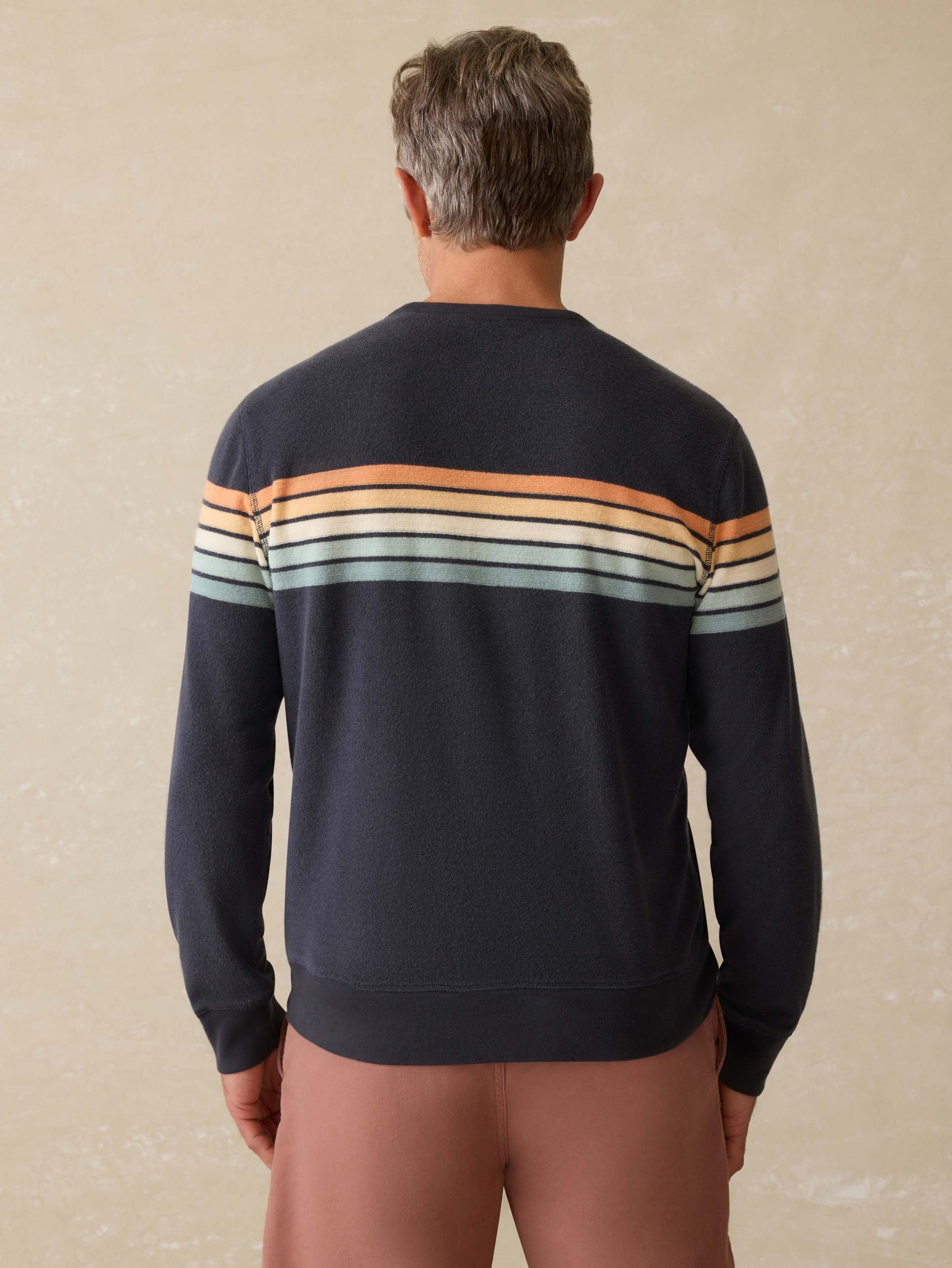 Cabana Towel Terry Crewneck - Seacoast Sunrise Stripe Male Product Image