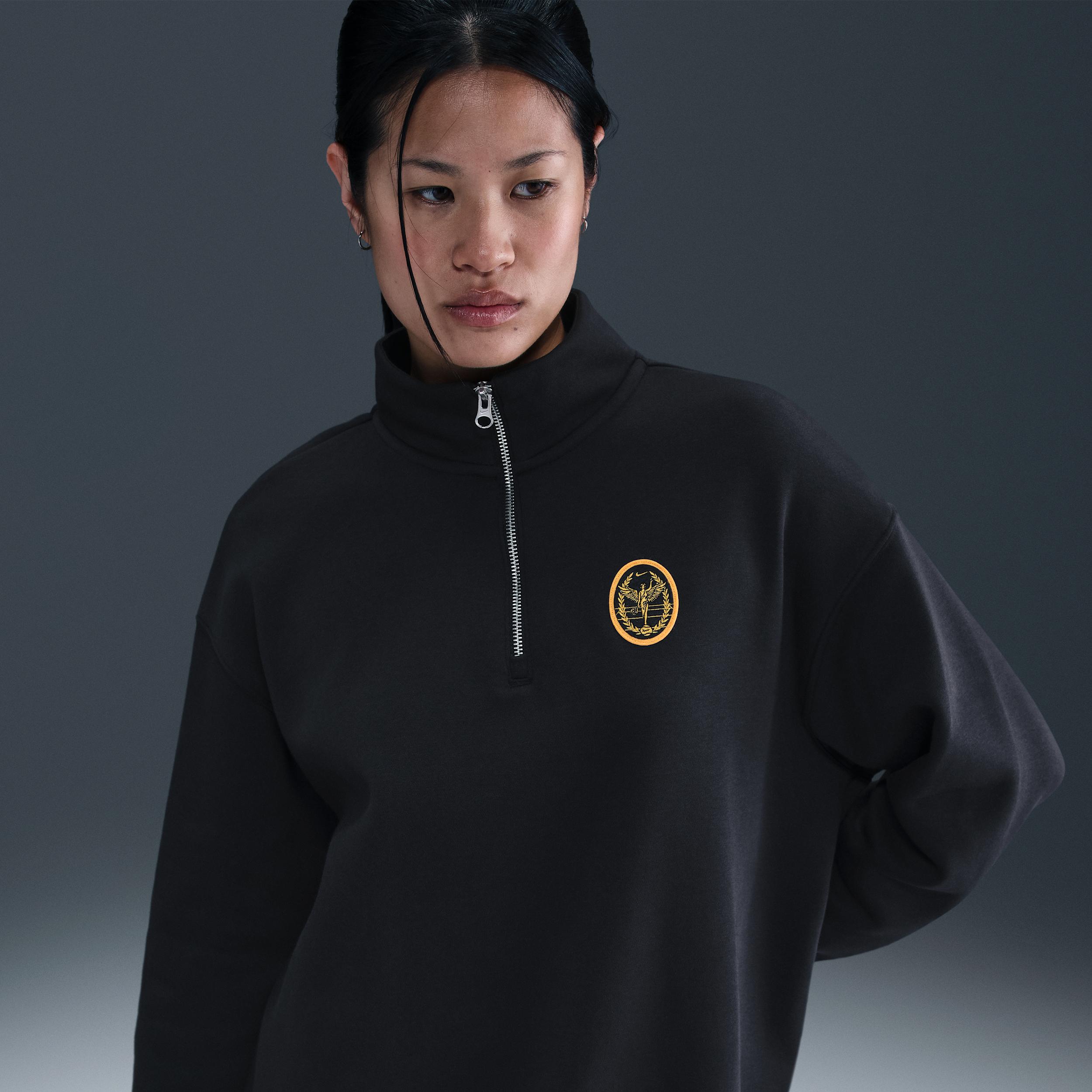 Womens Nike Sportswear Phoenix Fleece Oversized 1/4-Zip Long Sweatshirt | IH7804-323 Product Image