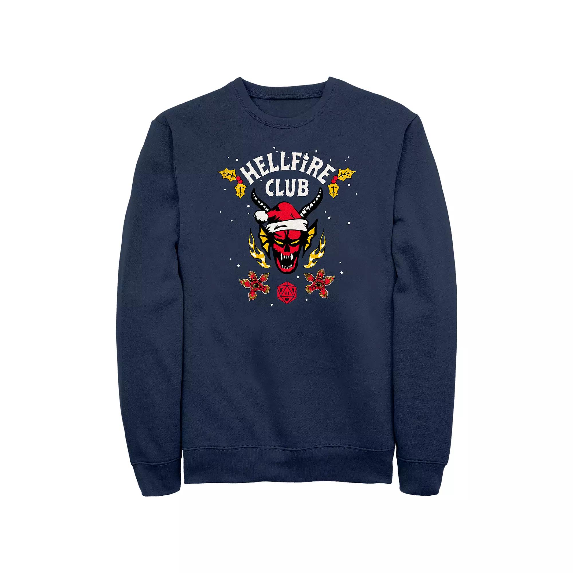 Men's Stranger Things Hellfire Holiday Graphic Fleece,  Product Image