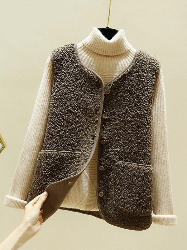 Loose Warm Lambswool Vest  Product Image