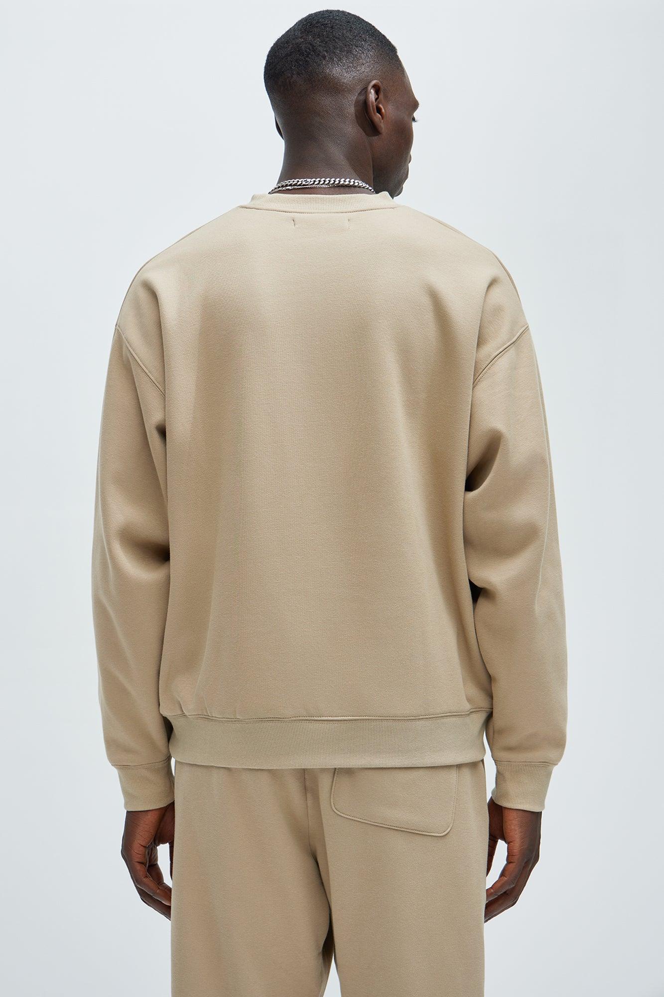Tyson Novamen Oversized Sweatshirt - Taupe Product Image