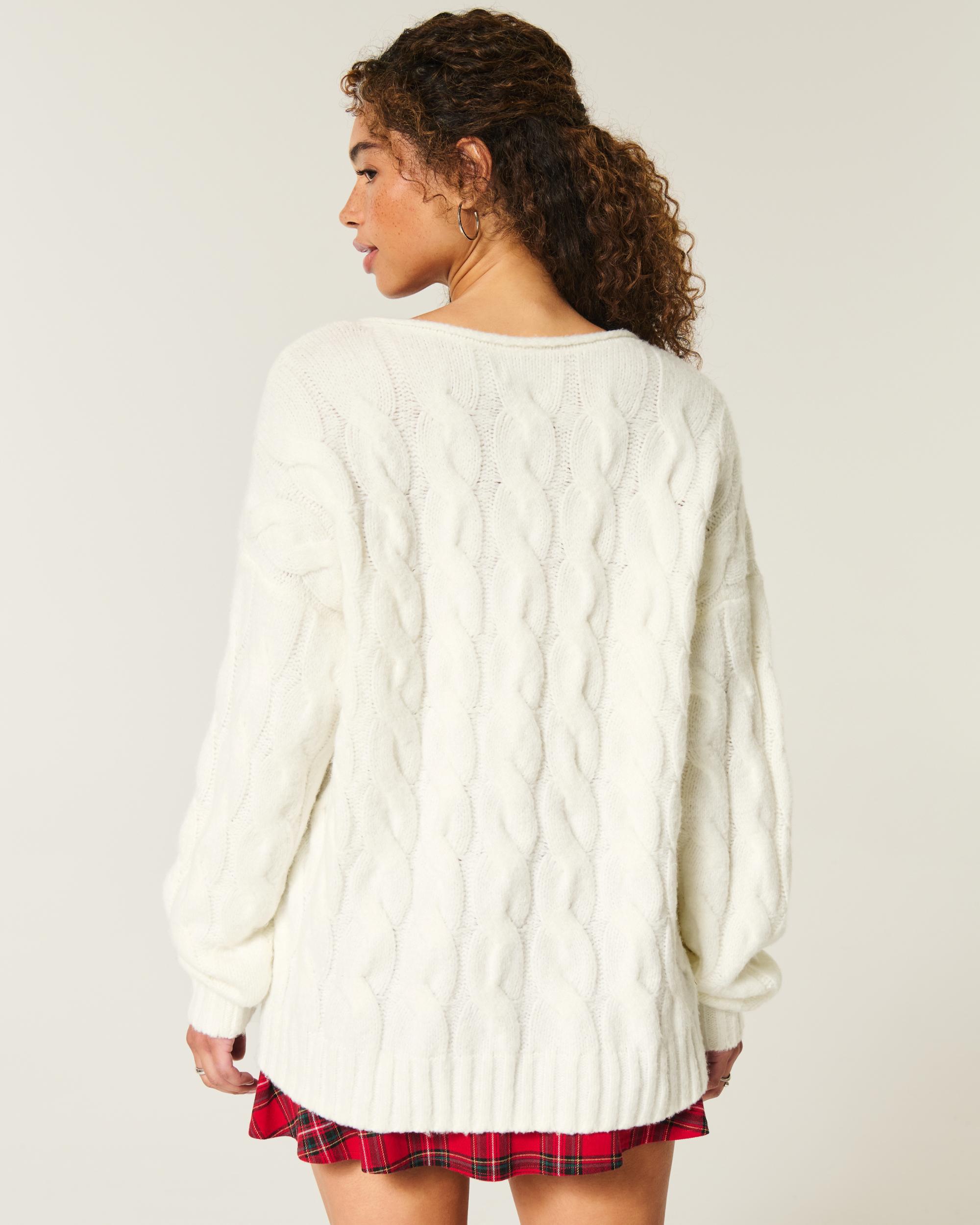 Hollister Comfy Cloud Oversized Cable-Knit Sweater Product Image