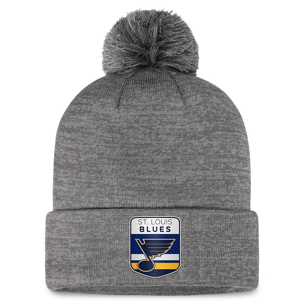 Men's Fanatics Branded Gray St. Louis Blues Authentic Pro Home Ice Cuffed Knit Hat with Pom, Grey Product Image