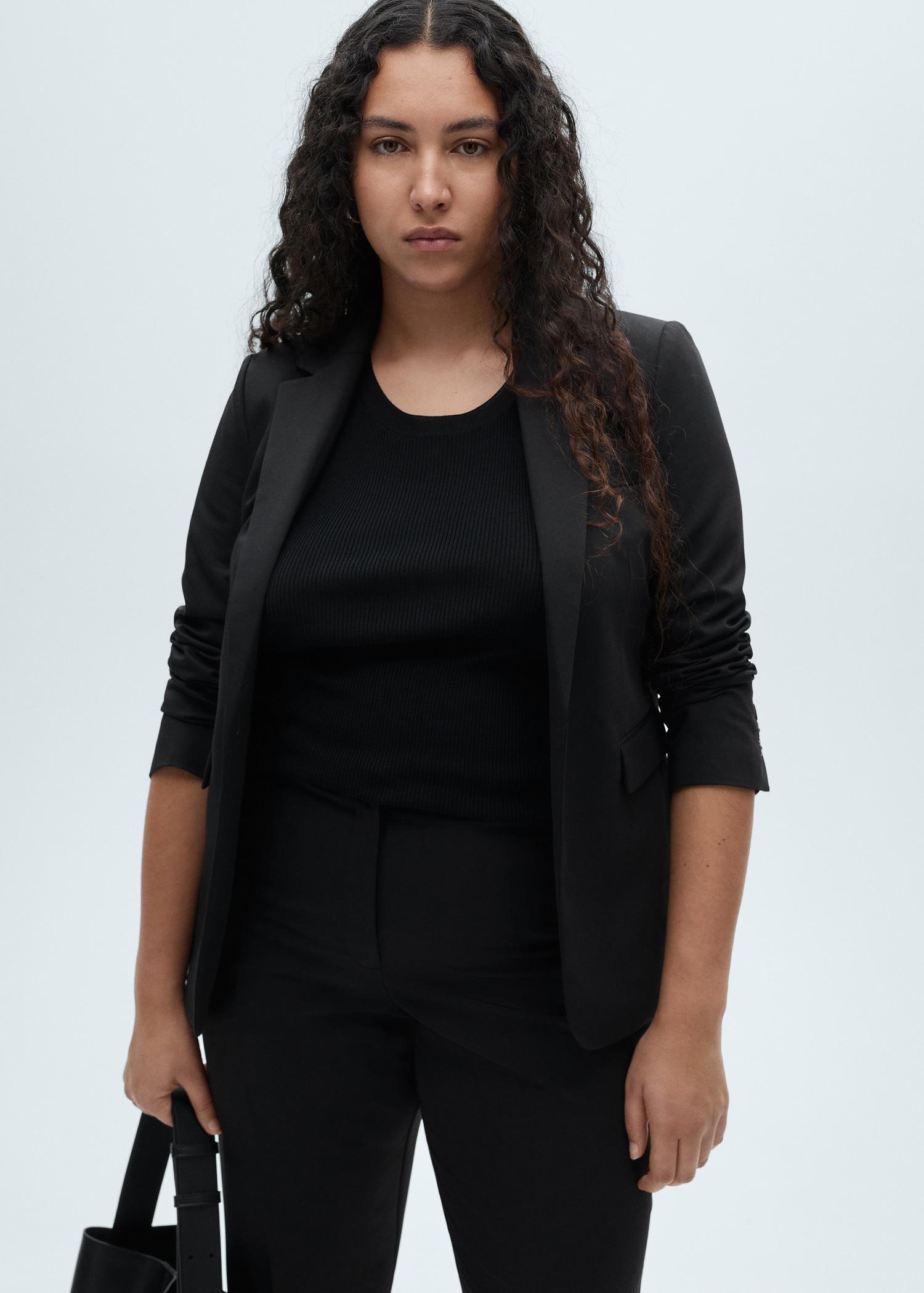 Fitted suit jacket - Women | MANGO USA Product Image