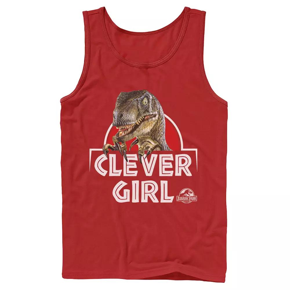 Men's Jurassic Park Velociraptor Real Clever Tank Top,  Product Image