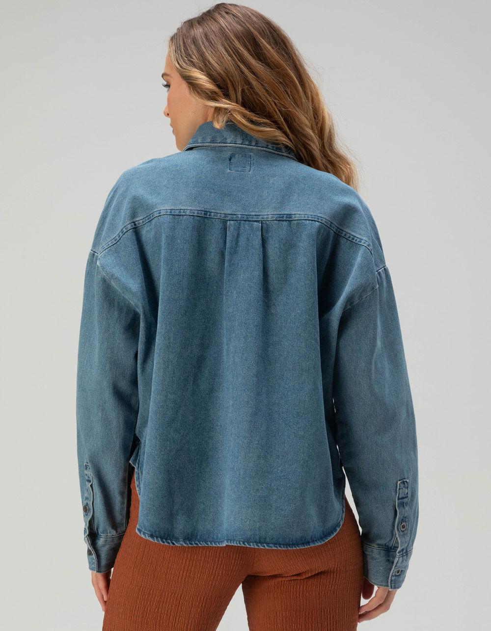 VANS Antica Womens Button Up Denim Shirt - DENIM Product Image