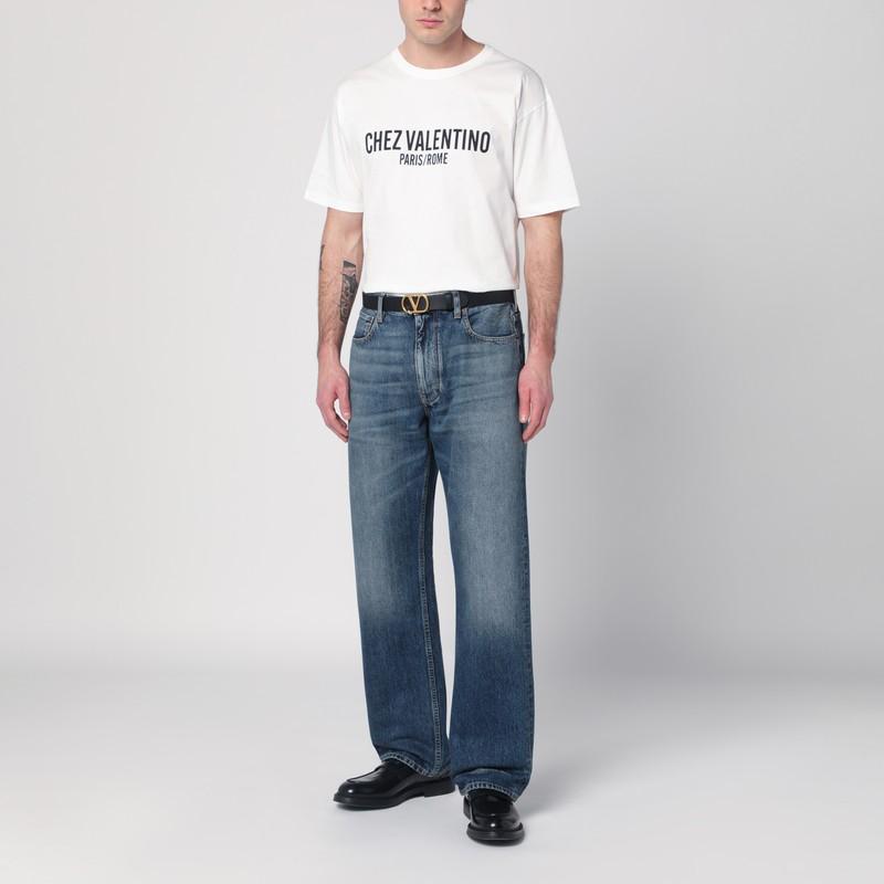 VALENTINO Cotton Crew Neck T-shirt With Graphic Print In White Product Image