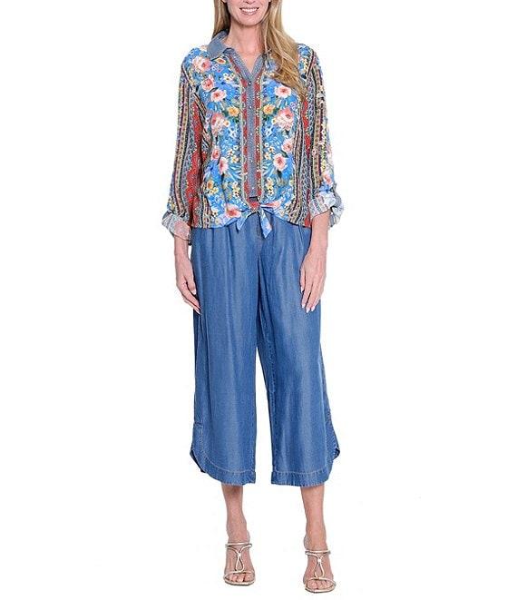 John Mark Wide Leg Tulip Hem Cropped Pants Product Image