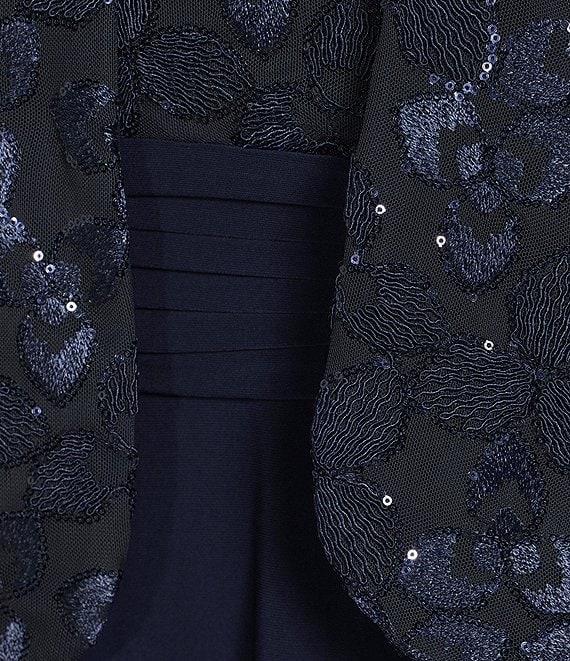 Le Bos Plus Size Embroidered Sequin Jacket Dress Product Image