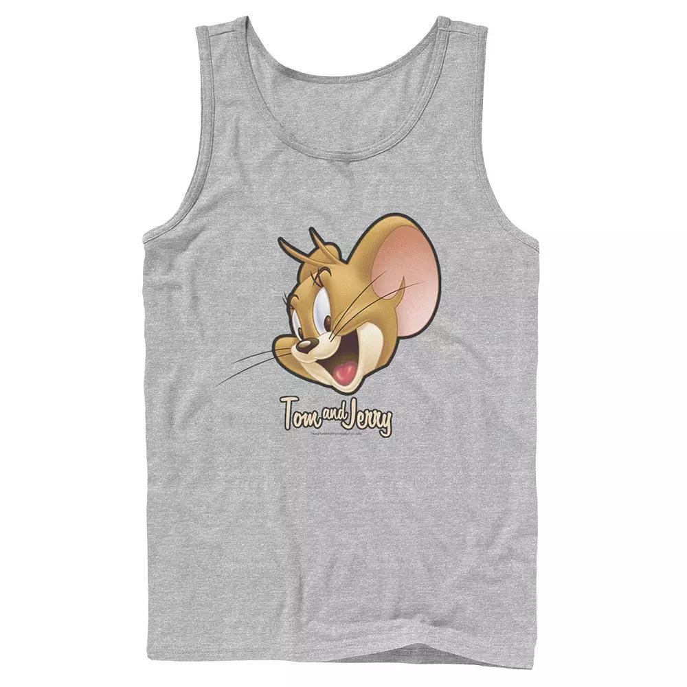 Men's Tom And Jerry Simple Jerry Big Face Tank Top, Size: Large, Athletic Grey Product Image