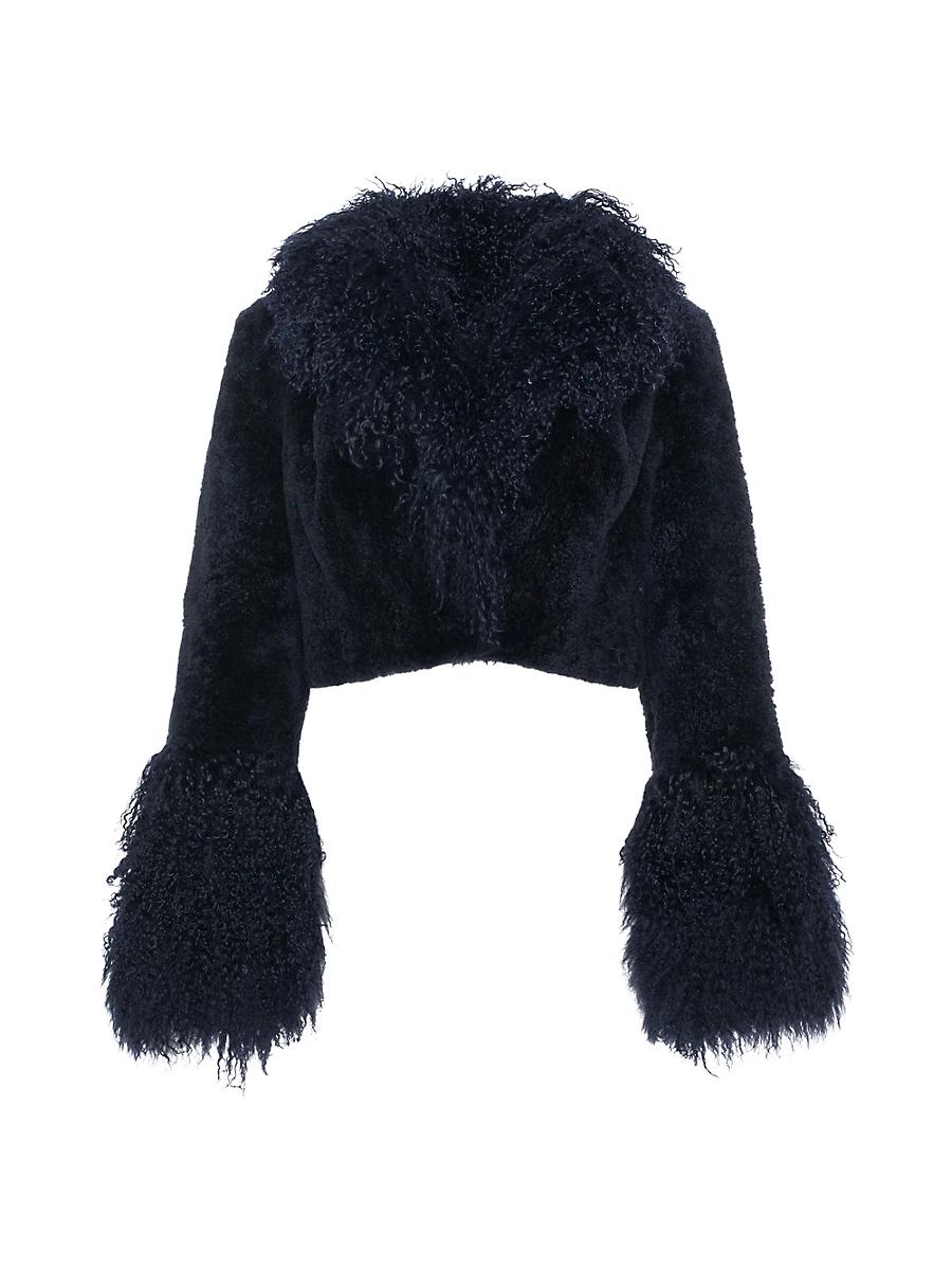 Womens Sheared Cashmere Goat Bolero Coat Product Image