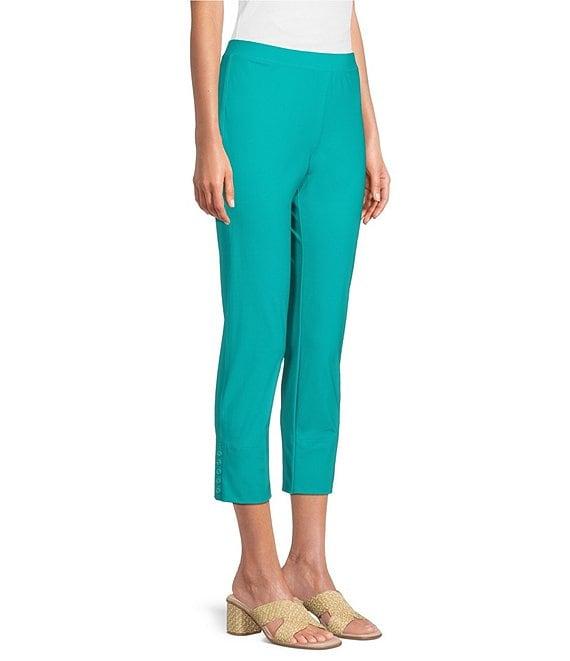 IC Collection Slim Stretch Knit Cropped Pants Product Image