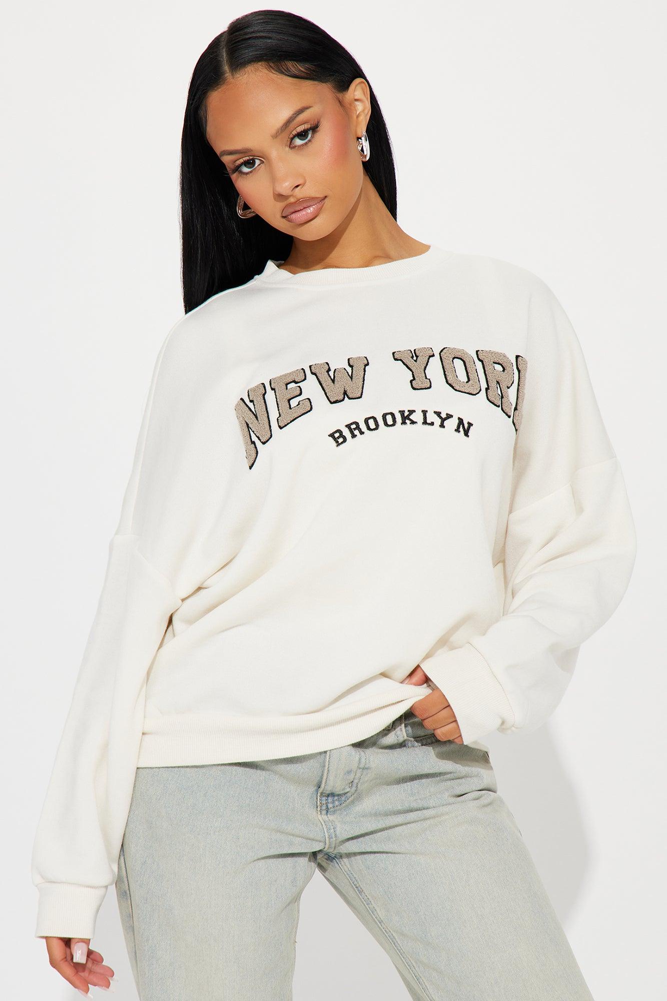 Brooklyn NY Crew Neck Sweatshirt - Beige Product Image